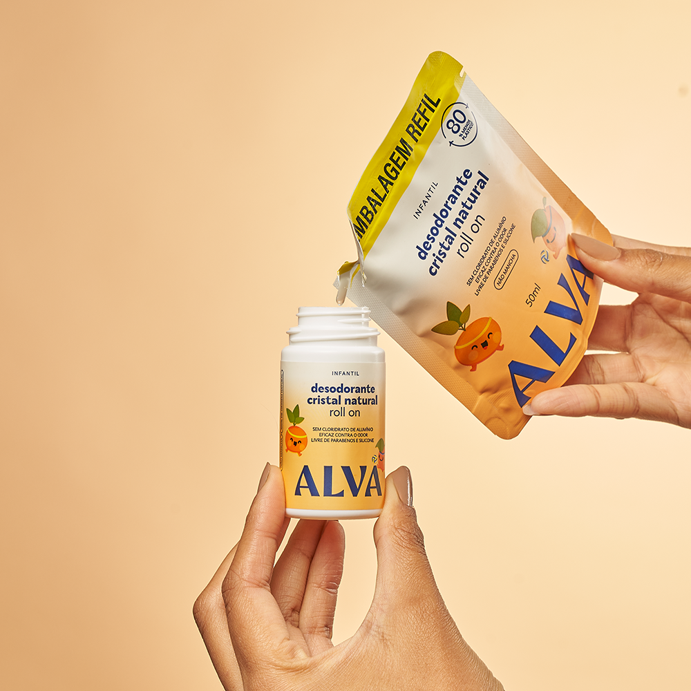 Kit Roll on Infantil Laranja Doce + Refil Alva