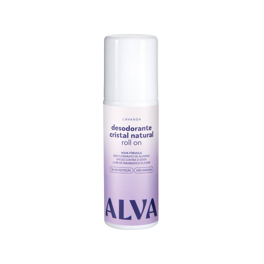 Desodorante Roll on Cristal Natural Lavanda Vegano 70ml Alva